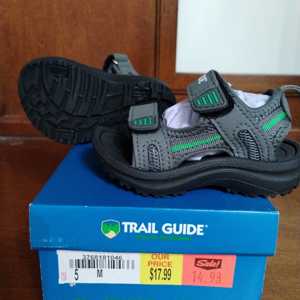 Kids' Gray and Green Sandals